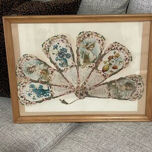 Antique 1903 Sunbeam Calendar Paper Fan Floral Women Advertising